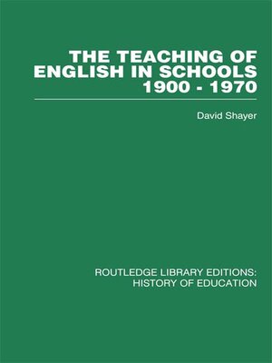 cover image of The Teaching of English in Schools